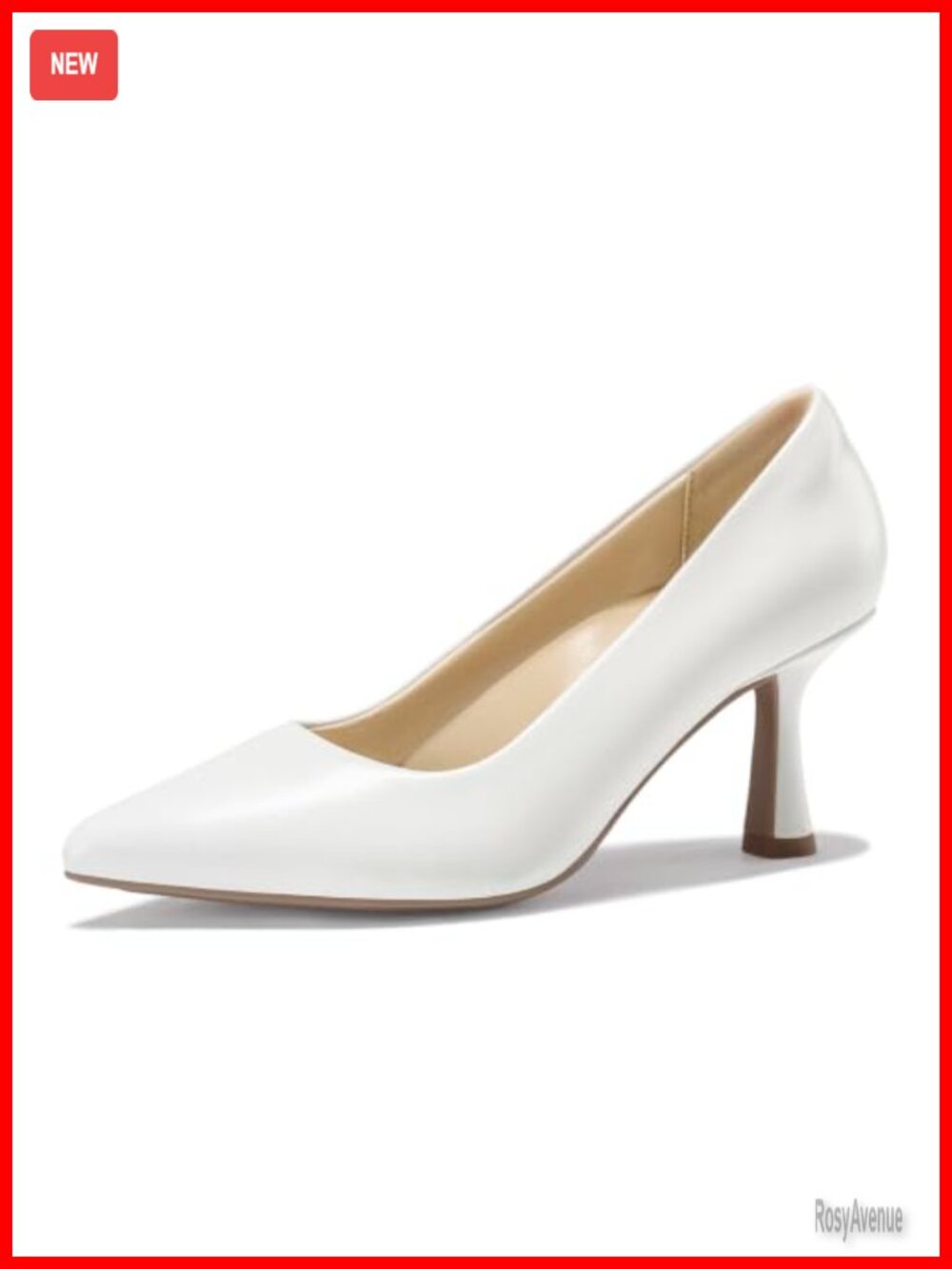 FITORY Women's Pumps Stiletto Heels Closed Pointed Toe Dress Shoes Faux Leather